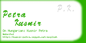 petra kusnir business card